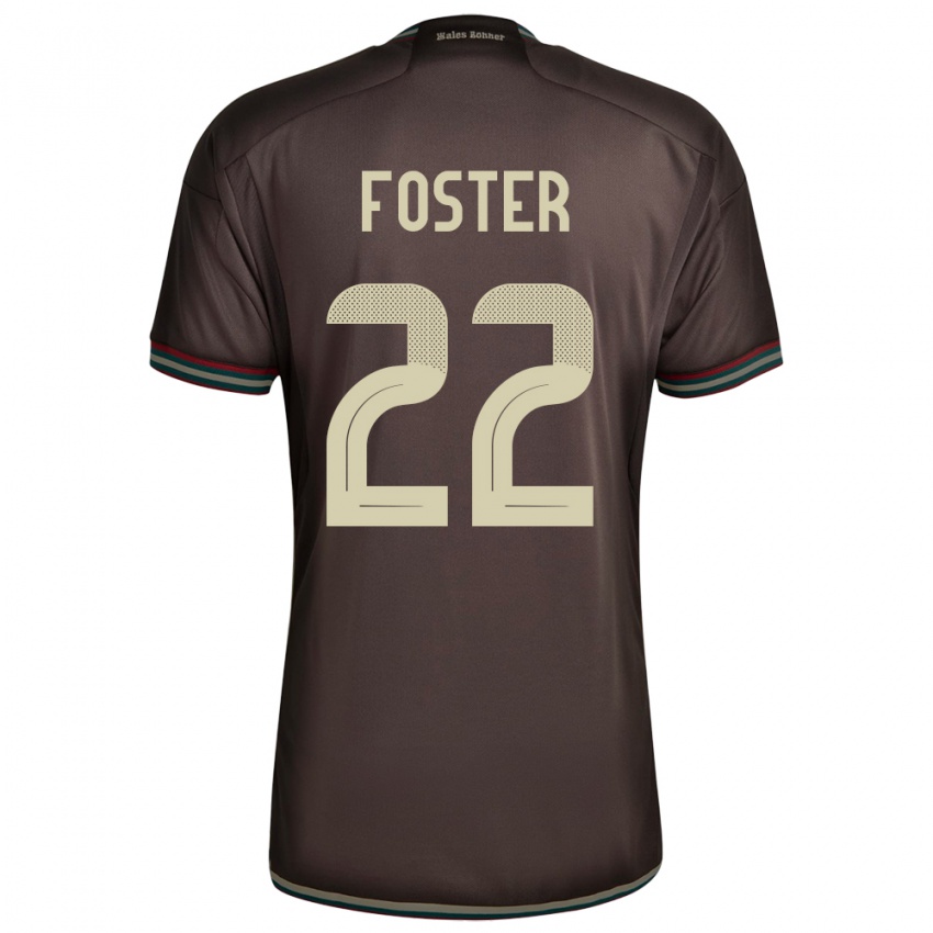 Bambino Maglia Giamaica Shanise Foster #22 Marrone Notte Kit Gara Away 24-26 Maglietta