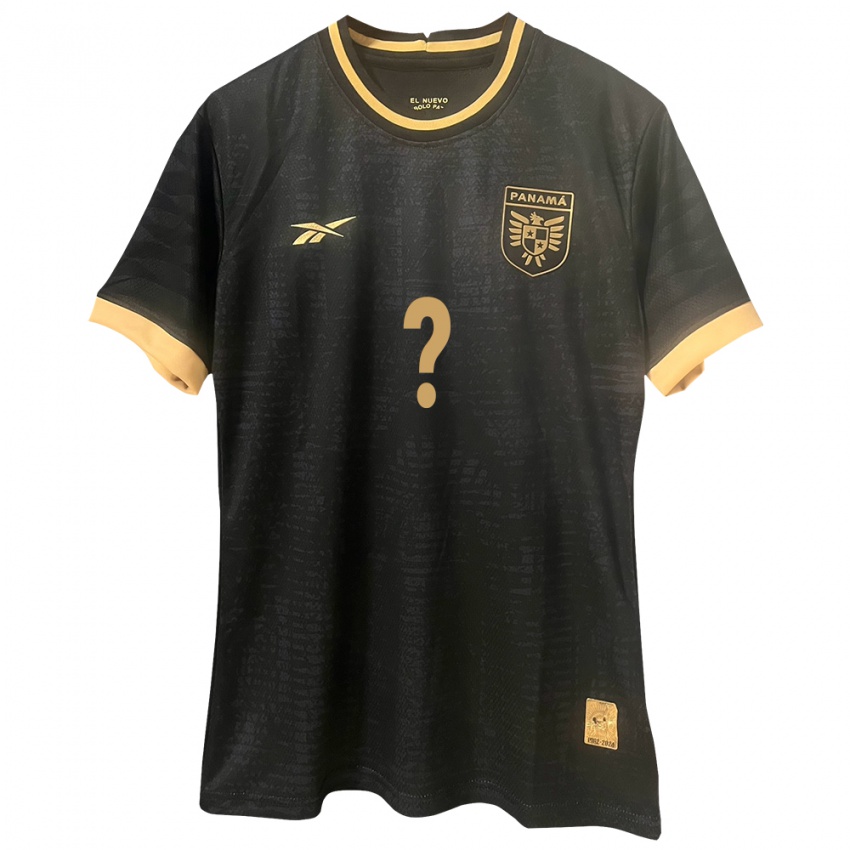 Bambino Maglia Panamá Il Tuo Nome #0 Nero Kit Gara Away 24-26 Maglietta