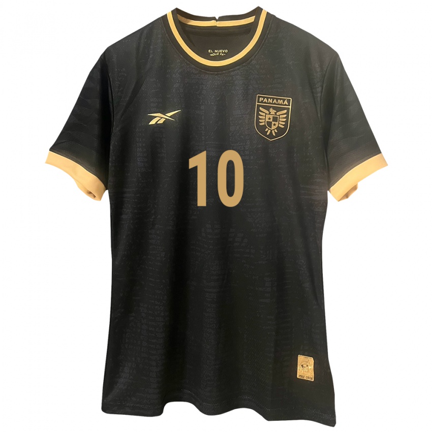 Bambino Maglia Panamá Gloria Sáenz #10 Nero Kit Gara Away 24-26 Maglietta