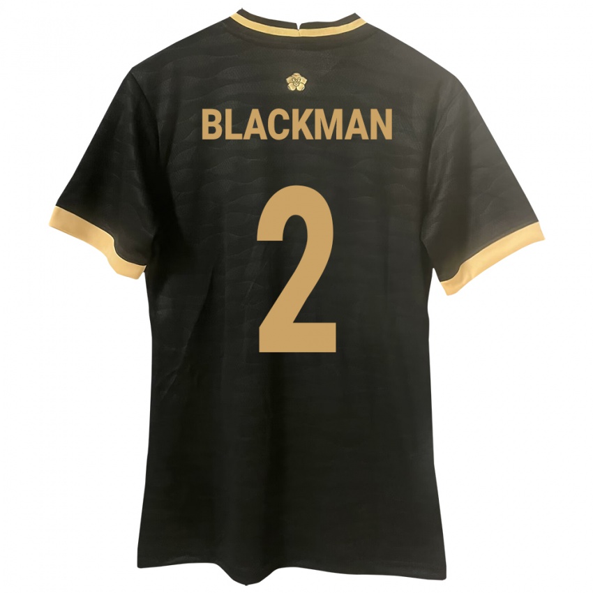 Bambino Maglia Panamá César Blackman #2 Nero Kit Gara Away 24-26 Maglietta