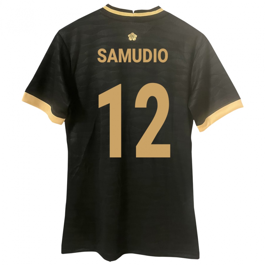 Bambino Maglia Panamá César Samudio #12 Nero Kit Gara Away 24-26 Maglietta