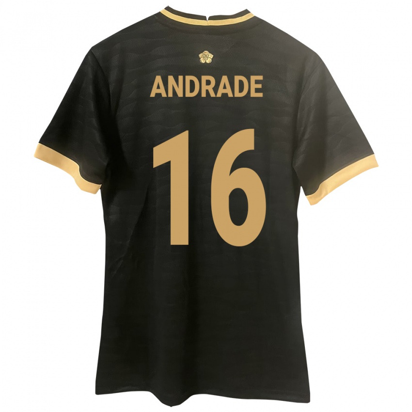 Bambino Maglia Panamá Andrés Andrade #16 Nero Kit Gara Away 24-26 Maglietta