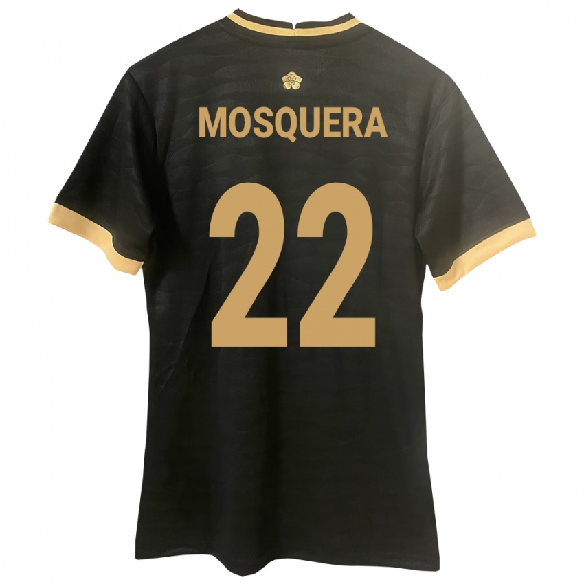 Bambino Maglia Panamá Orlando Mosquera #22 Nero Kit Gara Away 24-26 Maglietta