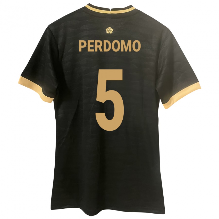 Bambino Maglia Panamá Reyniel Perdomo #5 Nero Kit Gara Away 24-26 Maglietta