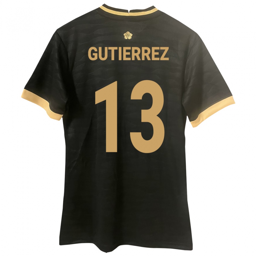 Bambino Maglia Panamá Mickeylis Gutiérrez #13 Nero Kit Gara Away 24-26 Maglietta