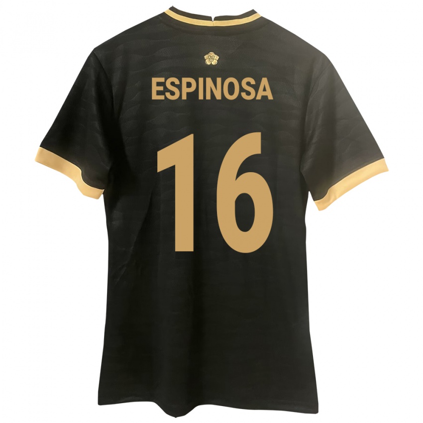 Bambino Maglia Panamá Rebeca Espinosa #16 Nero Kit Gara Away 24-26 Maglietta