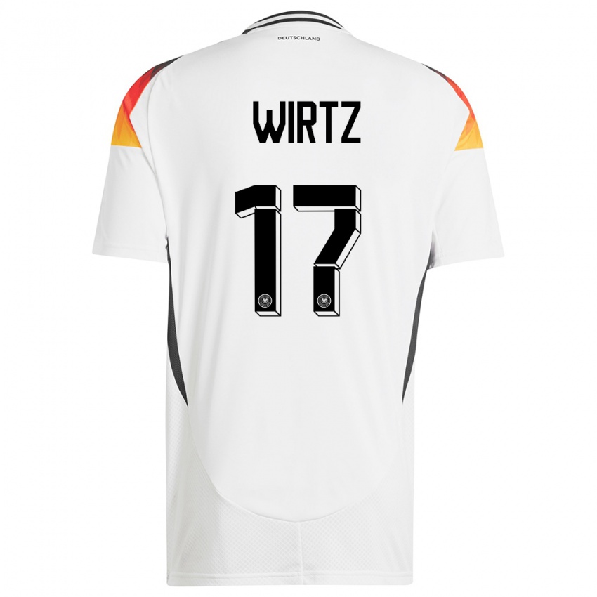 Uomo Maglia Germania Florian Wirtz #17 Bianco Kit Gara Home 24-26 Maglietta