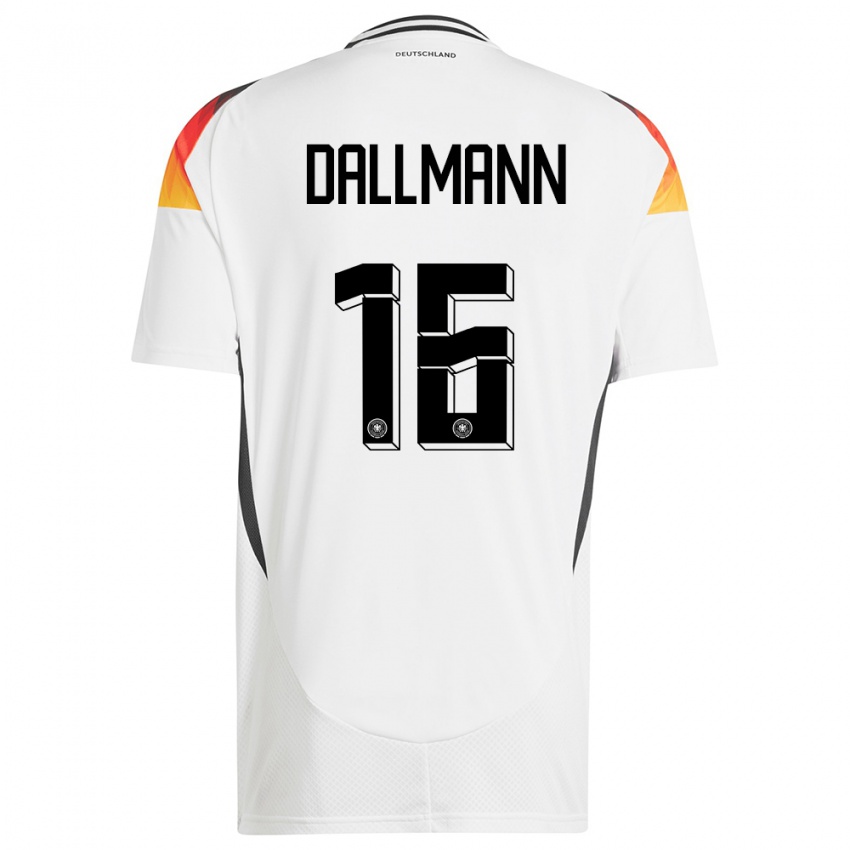 Uomo Maglia Germania Linda Dallmann #16 Bianco Kit Gara Home 24-26 Maglietta