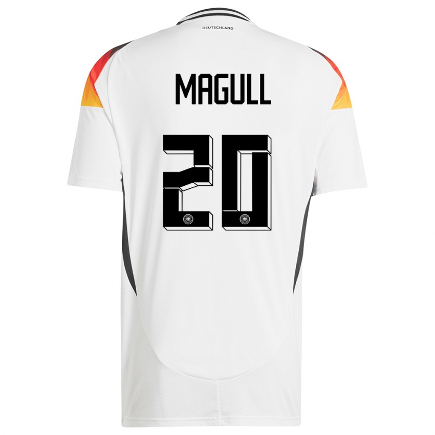 Uomo Maglia Germania Lina Magull #20 Bianco Kit Gara Home 24-26 Maglietta