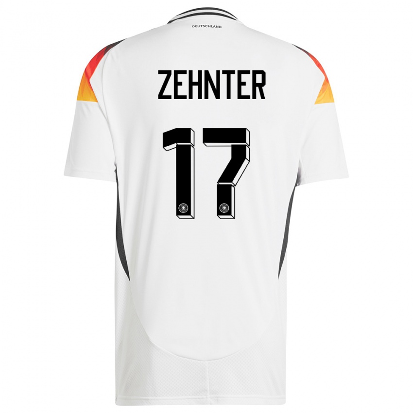 Uomo Maglia Germania Aaron Zehnter #17 Bianco Kit Gara Home 24-26 Maglietta