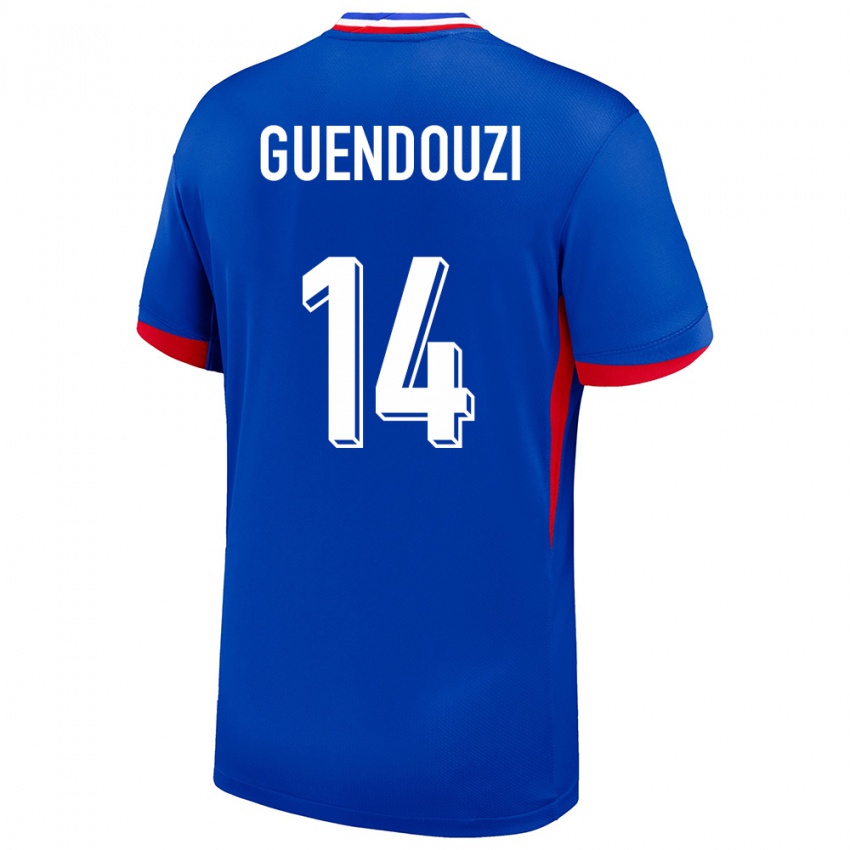 Uomo Maglia Francia Matteo Guendouzi #14 Blu Kit Gara Home 24-26 Maglietta