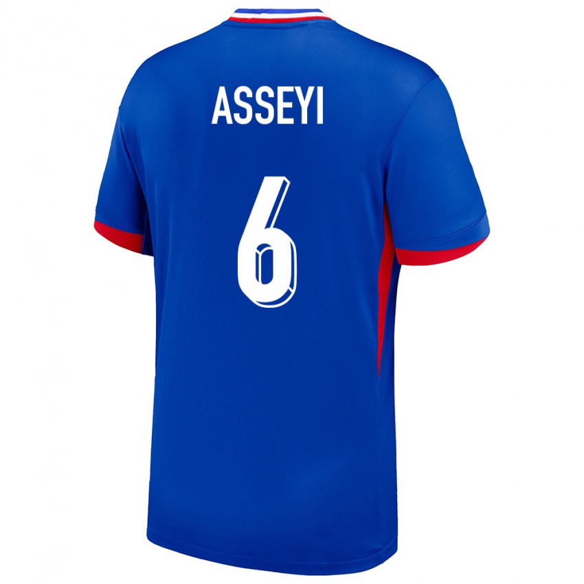 Uomo Maglia Francia Viviane Asseyi #6 Blu Kit Gara Home 24-26 Maglietta