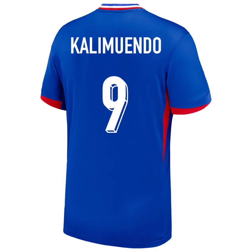 Uomo Maglia Francia Arnaud Kalimuendo #9 Blu Kit Gara Home 24-26 Maglietta