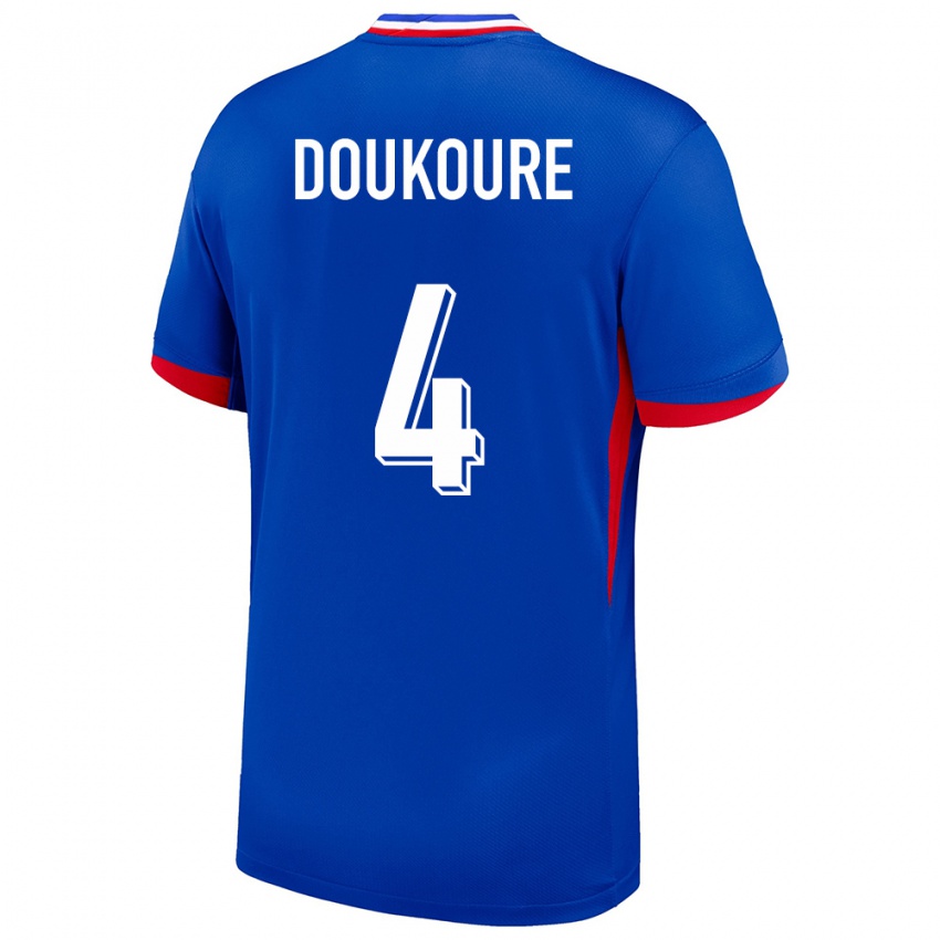 Uomo Maglia Francia Ismael Doukoure #4 Blu Kit Gara Home 24-26 Maglietta