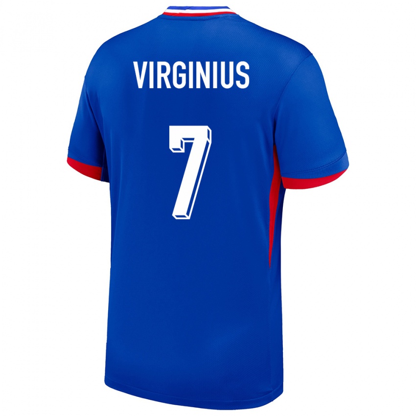 Uomo Maglia Francia Alan Virginius #7 Blu Kit Gara Home 24-26 Maglietta