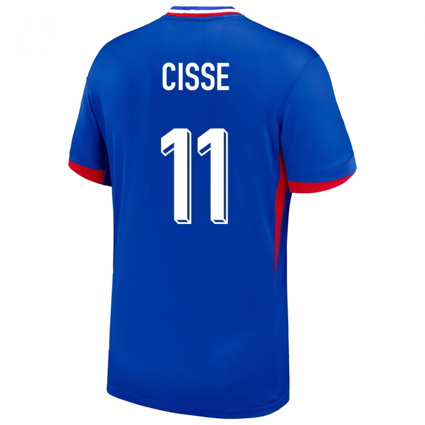 Uomo Maglia Francia Lamine Cisse #11 Blu Kit Gara Home 24-26 Maglietta