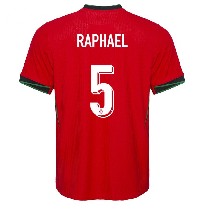 Uomo Maglia Portogallo Raphael Guerreiro #5 Rosso Kit Gara Home 24-26 Maglietta