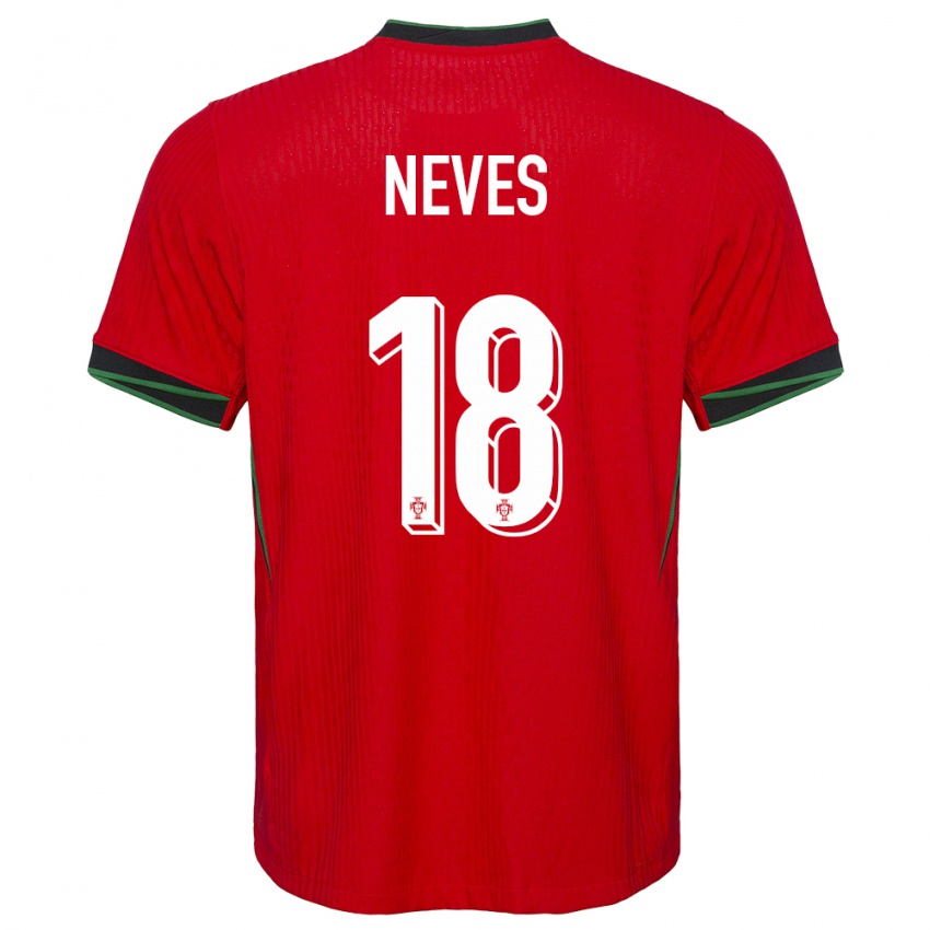 Uomo Maglia Portogallo Ruben Neves #18 Rosso Kit Gara Home 24-26 Maglietta