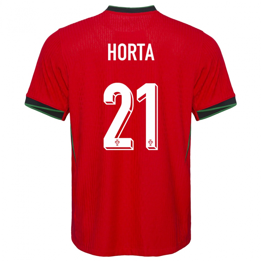 Uomo Maglia Portogallo Ricardo Horta #21 Rosso Kit Gara Home 24-26 Maglietta