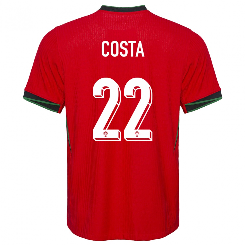 Uomo Maglia Portogallo Diogo Costa #22 Rosso Kit Gara Home 24-26 Maglietta