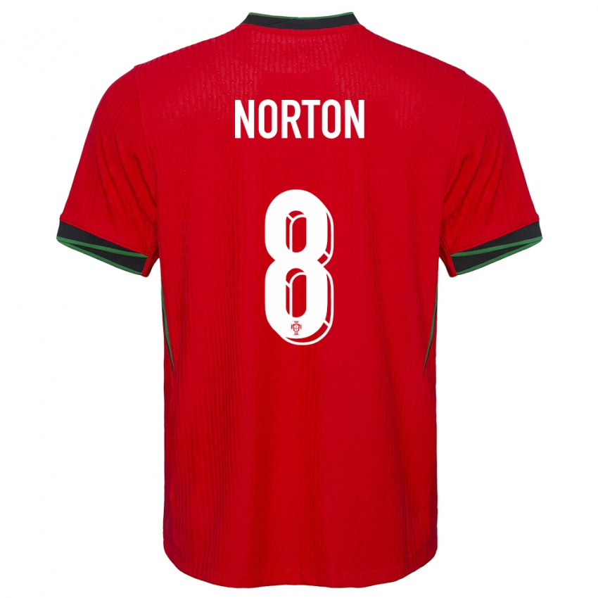 Uomo Maglia Portogallo Andreia Norton #8 Rosso Kit Gara Home 24-26 Maglietta