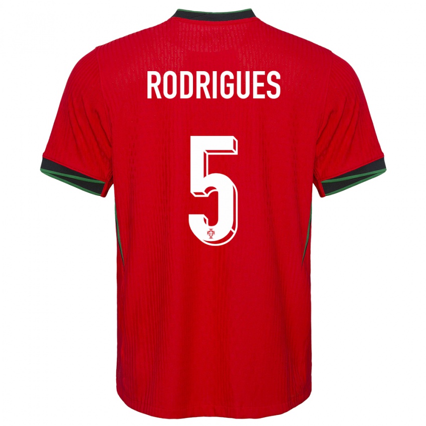 Uomo Maglia Portogallo Rafael Rodrigues #5 Rosso Kit Gara Home 24-26 Maglietta