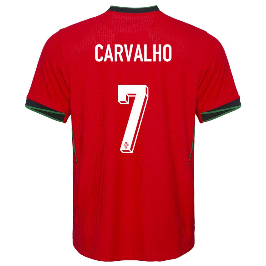 Uomo Maglia Portogallo Fabio Carvalho #7 Rosso Kit Gara Home 24-26 Maglietta