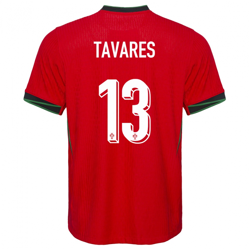 Uomo Maglia Portogallo Nuno Tavares #13 Rosso Kit Gara Home 24-26 Maglietta