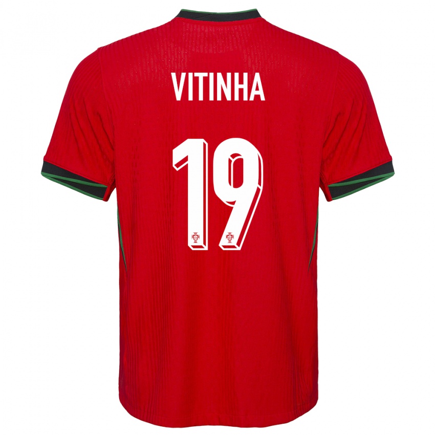 Uomo Maglia Portogallo Vitinha #19 Rosso Kit Gara Home 24-26 Maglietta