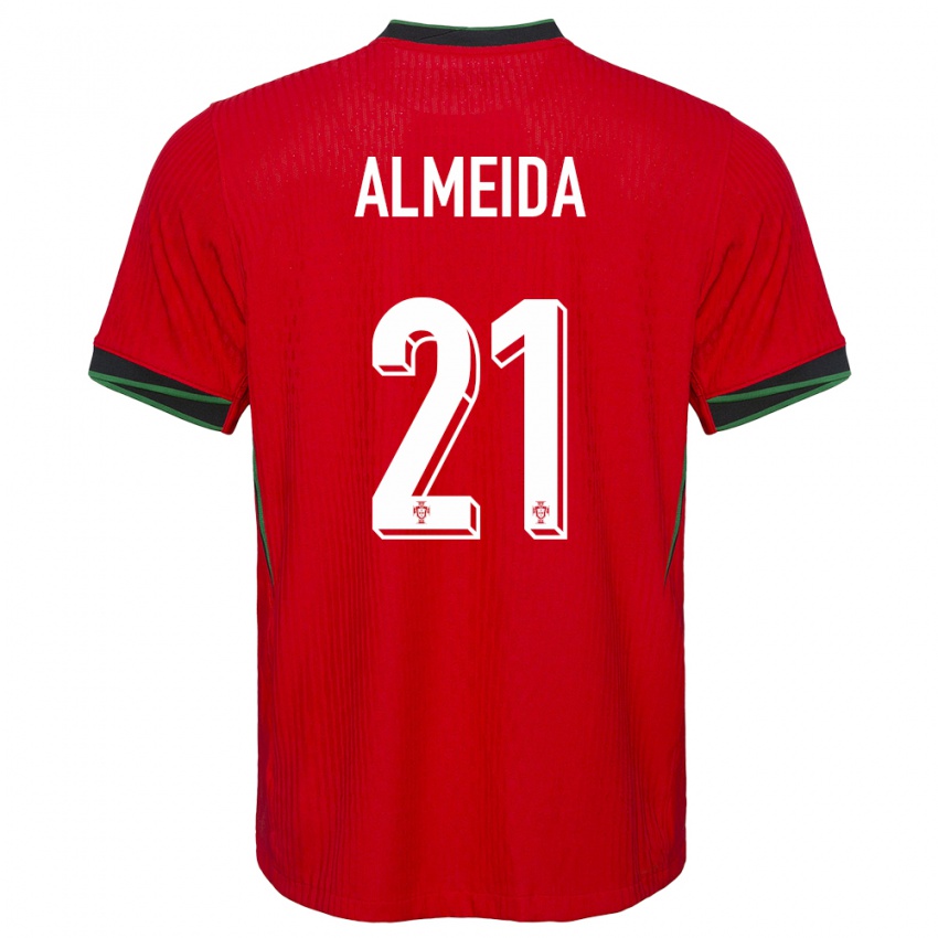 Uomo Maglia Portogallo Andre Almeida #21 Rosso Kit Gara Home 24-26 Maglietta