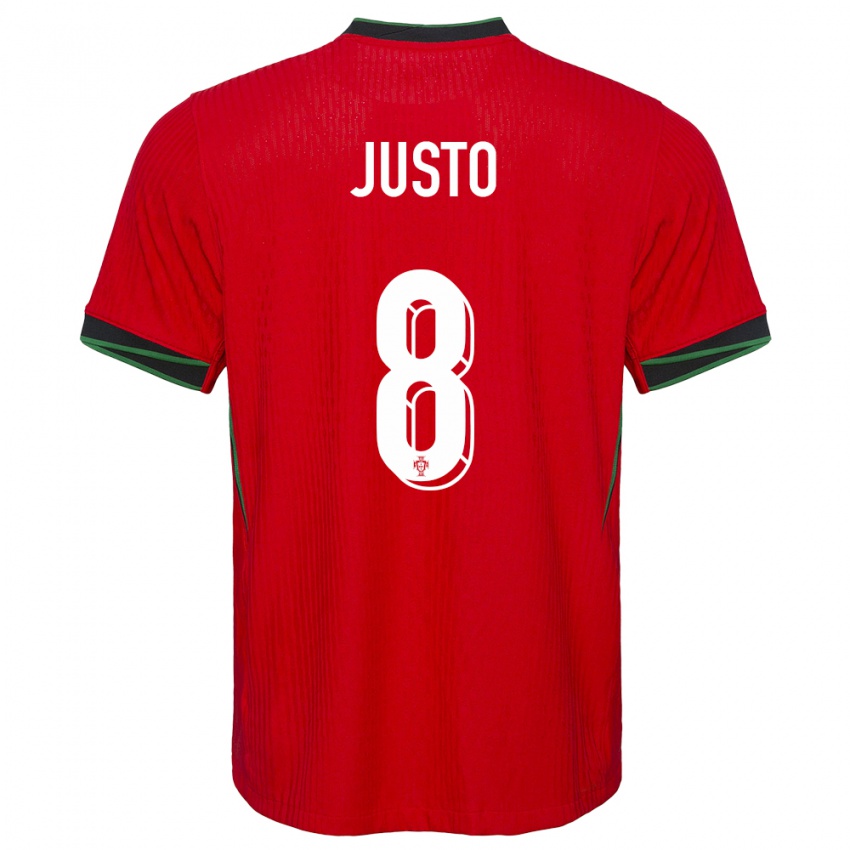 Uomo Maglia Portogallo Samuel Justo #8 Rosso Kit Gara Home 24-26 Maglietta