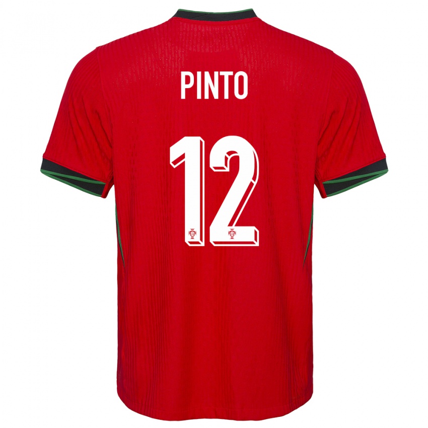 Uomo Maglia Portogallo Diogo Pinto #12 Rosso Kit Gara Home 24-26 Maglietta