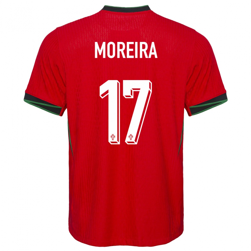 Uomo Maglia Portogallo Afonso Moreira #17 Rosso Kit Gara Home 24-26 Maglietta