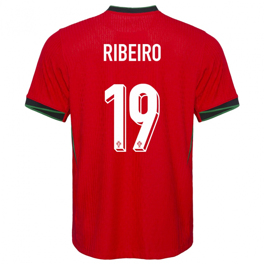 Uomo Maglia Portogallo Rodrigo Ribeiro #19 Rosso Kit Gara Home 24-26 Maglietta