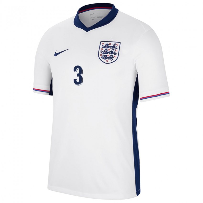 Uomo Maglia Inghilterra Luke Shaw #3 Bianco Kit Gara Home 24-26 Maglietta