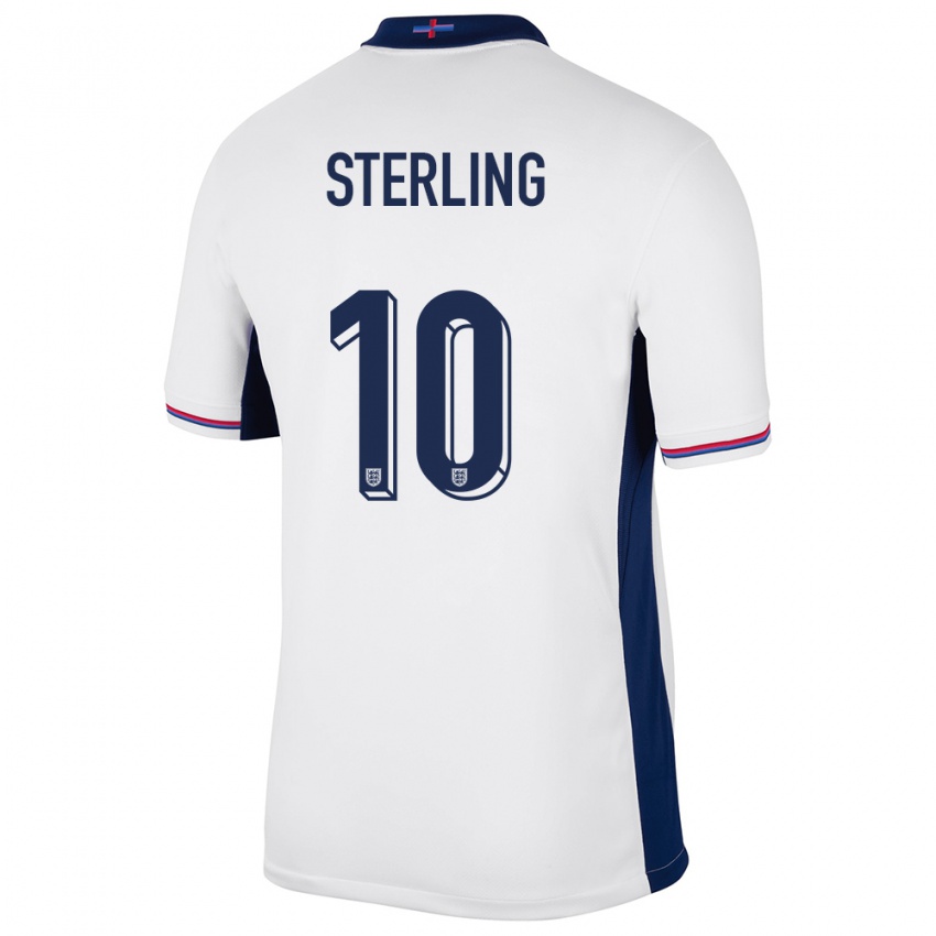 Uomo Maglia Inghilterra Raheem Sterling #10 Bianco Kit Gara Home 24-26 Maglietta