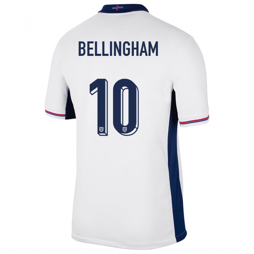 Uomo Maglia Inghilterra Jude Bellingham #10 Bianco Kit Gara Home 24-26 Maglietta