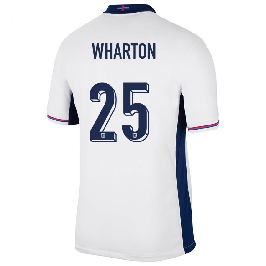 Uomo Maglia Inghilterra Adam Wharton #25 Bianco Kit Gara Home 24-26 Maglietta