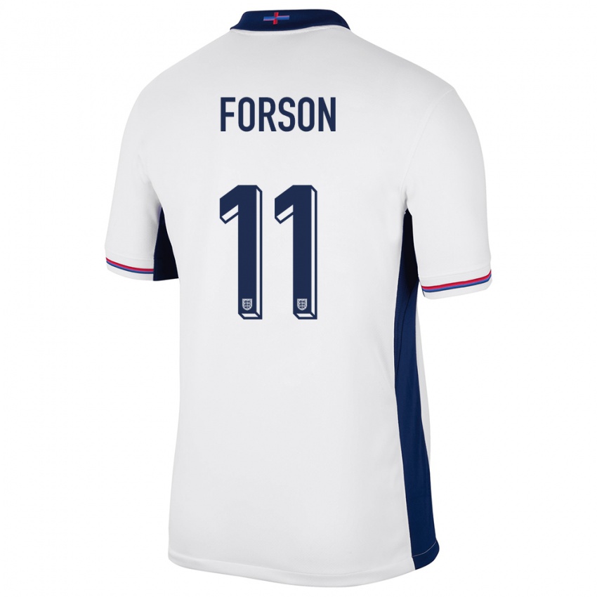 Uomo Maglia Inghilterra Omari Forson #11 Bianco Kit Gara Home 24-26 Maglietta