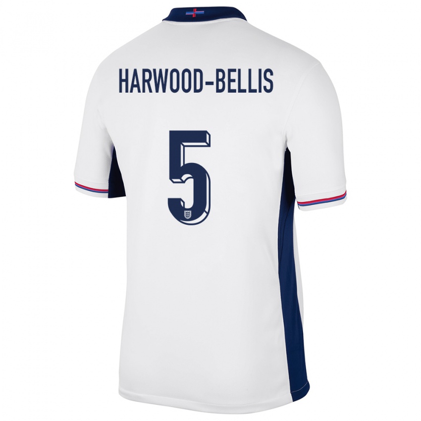 Uomo Maglia Inghilterra Taylor Harwood Bellis #5 Bianco Kit Gara Home 24-26 Maglietta