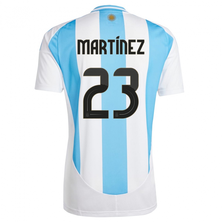 Uomo Maglia Argentina Emiliano Martinez #23 Bianco Blu Kit Gara Home 24-26 Maglietta