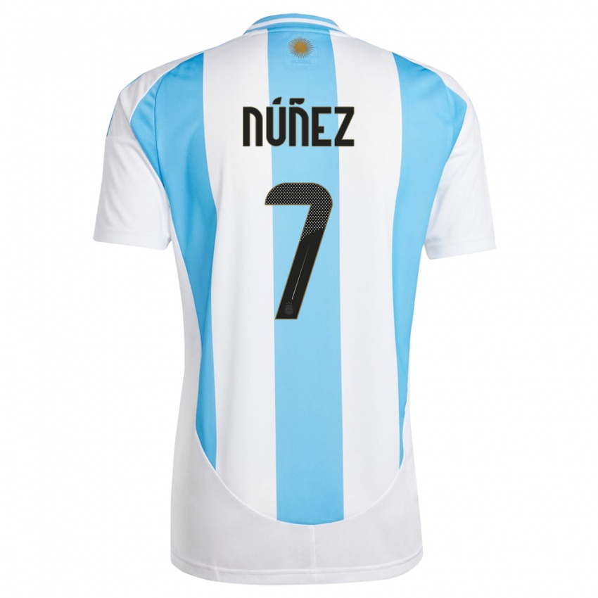 Uomo Maglia Argentina Romina Nunez #7 Bianco Blu Kit Gara Home 24-26 Maglietta