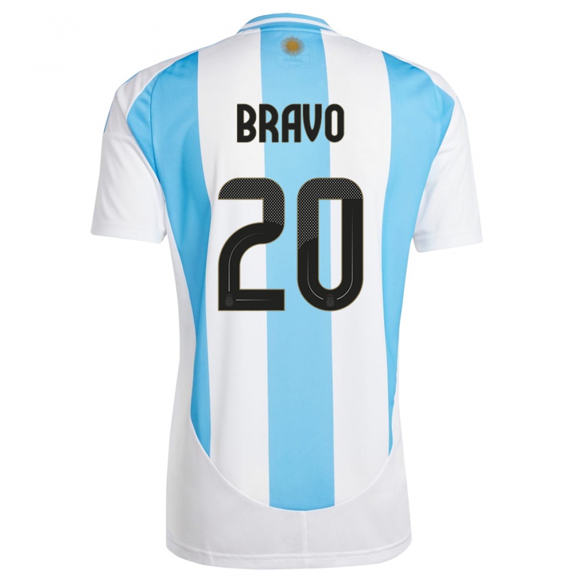 Uomo Maglia Argentina Ruth Bravo #20 Bianco Blu Kit Gara Home 24-26 Maglietta