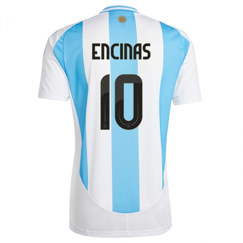 Uomo Maglia Argentina Axel Encinas #10 Bianco Blu Kit Gara Home 24-26 Maglietta