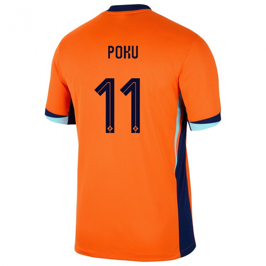 Uomo Maglia Paesi Bassi Ernest Poku #11 Arancia Kit Gara Home 24-26 Maglietta