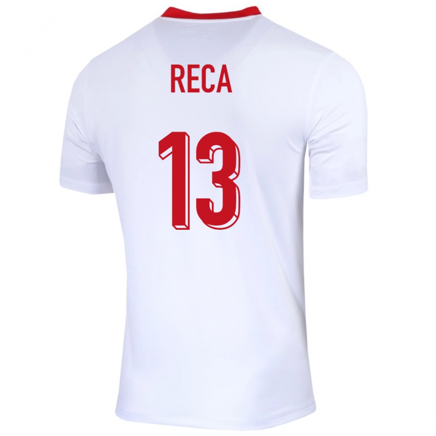 Uomo Maglia Polonia Arkadiusz Reca #13 Bianco Kit Gara Home 24-26 Maglietta