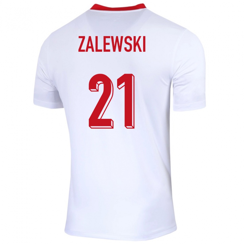 Uomo Maglia Polonia Nicola Zalewski #21 Bianco Kit Gara Home 24-26 Maglietta