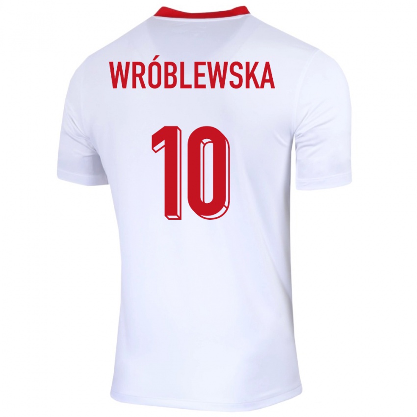 Uomo Maglia Polonia Joanna Wroblewska #10 Bianco Kit Gara Home 24-26 Maglietta