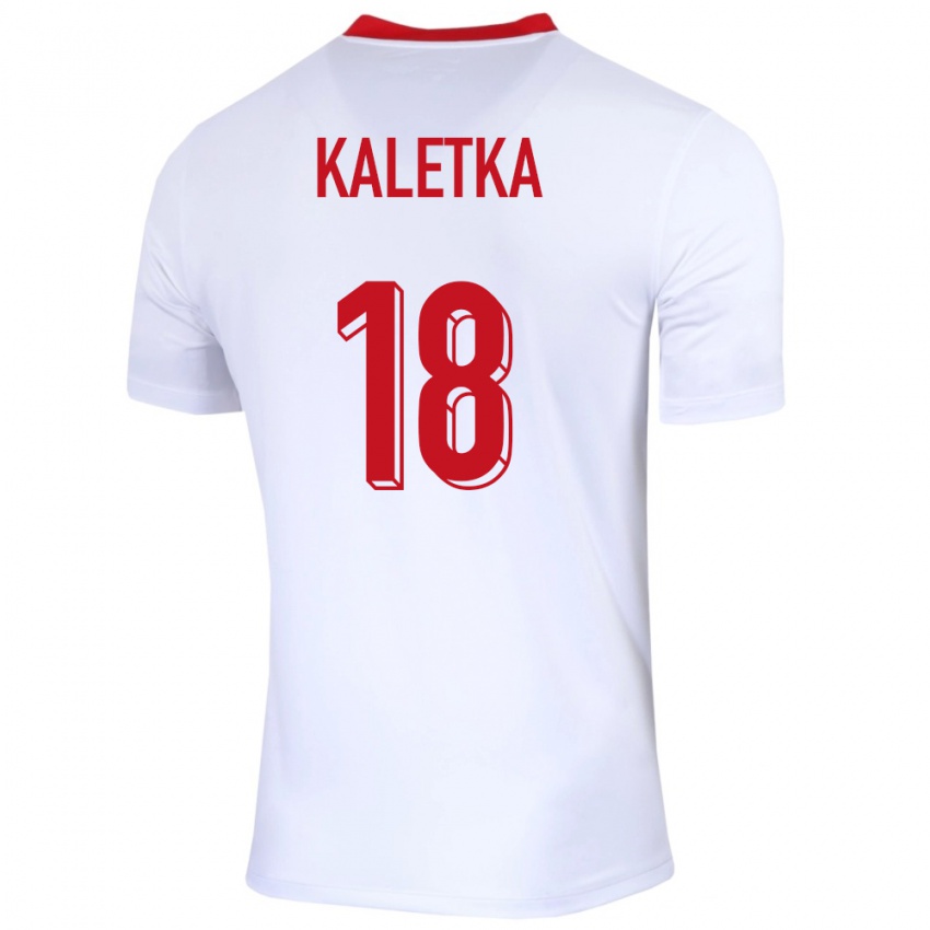 Uomo Maglia Polonia Nikol Kaletka #18 Bianco Kit Gara Home 24-26 Maglietta