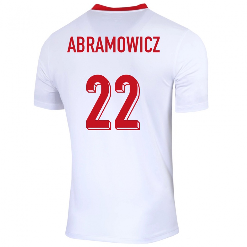 Uomo Maglia Polonia Slawomir Abramowicz #22 Bianco Kit Gara Home 24-26 Maglietta